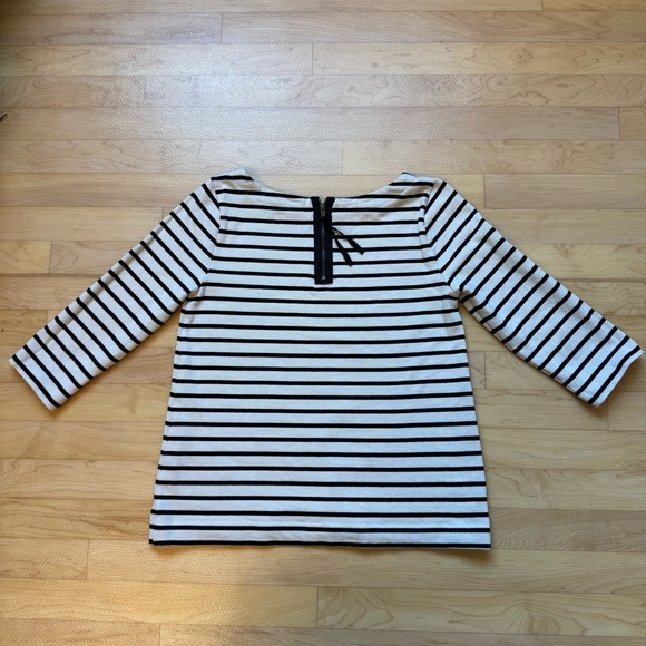 100% Cotton Loft Black + Off-White Striped Top - Picture 4 of 7